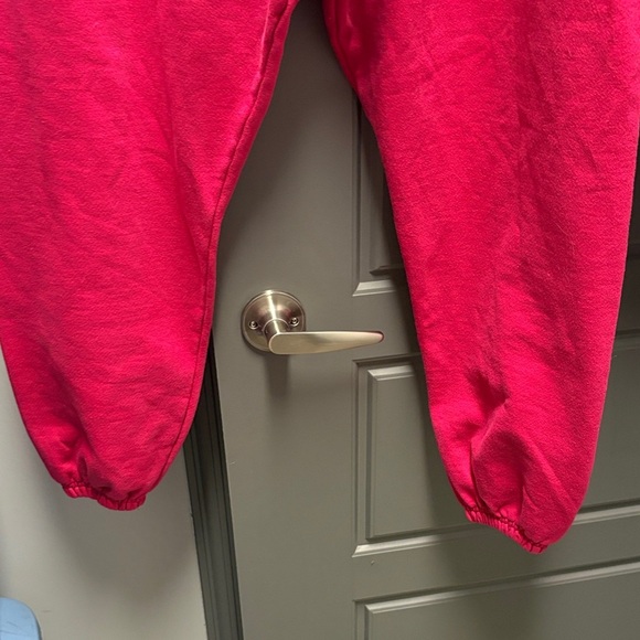 Champion Women Pink Track sweatpants full length +elastic waistband ribbed cuffs - Picture 5 of 11